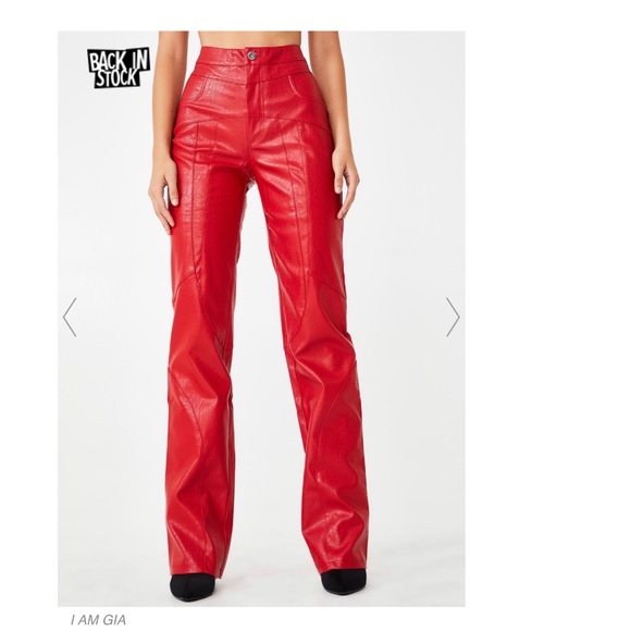 i am gia red leather pants
